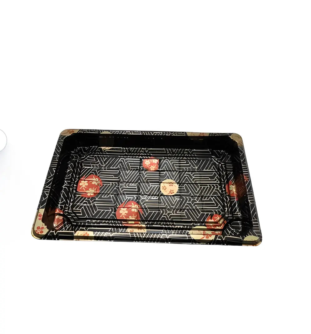 G-07黑色长方形塑料寿司托盘（带盖）