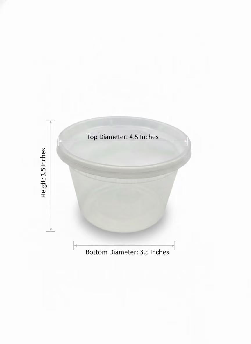 White container with dimensions labeled on a white background