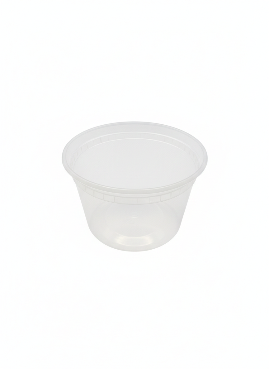 White plastic cup on a white background