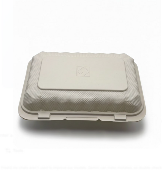Beige food container with a textured surface on a white background