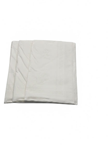 Folded light gray blanket on a white background