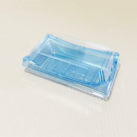 TZ-120 Sushi Tray Crystal Clear Blue 7 1/2" X 4 1/2"X 1 3/4" 400 Sets/Case