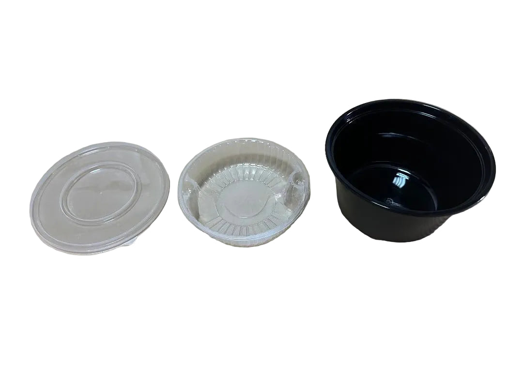 TZ-052 52 oz Black Noodle Bowls  with insert tray 180 Sets/Case