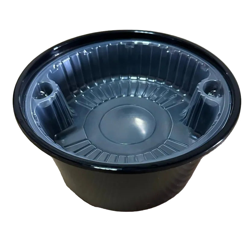 Black noodle bowl with insert tray