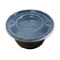 Black noodle bowl with a clear lid 