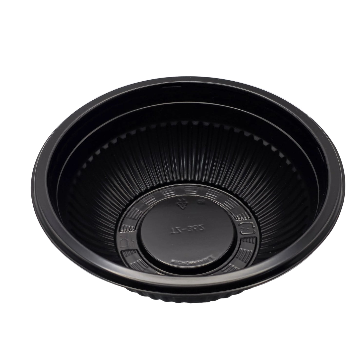 Black plastic container on a white background