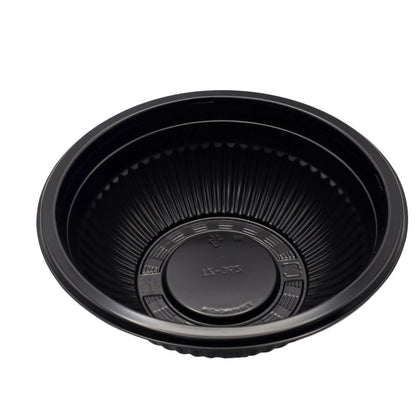 Black plastic container on a white background